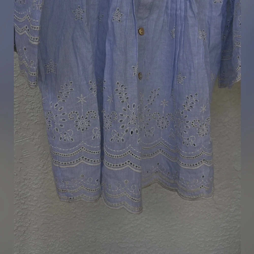 NWT Anthropology Bell Sleeves Shirt by Kyla Seo Soft Eyeleted Cotton Sz Small - Picture 16 of 16